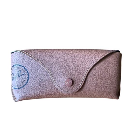 RAY-BAN LEATHER POUCH UNIVERSAL SOFT SUNGLASSES CASE WITH SNAP CLOSURE - Picture 1 of 3
